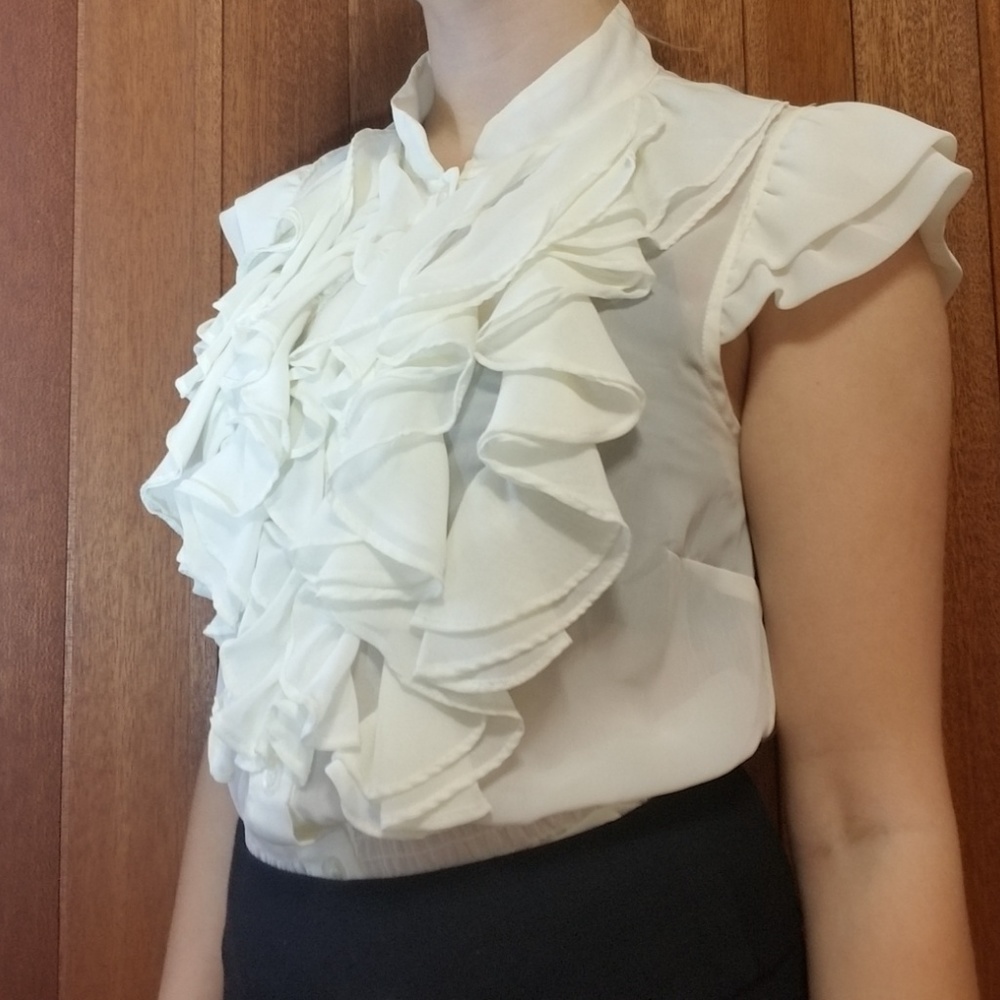 Sheer Ruffle Blouse